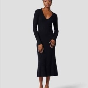 Equipment HAYLEY DRESS  Black Long Sleeve Dress Cashmere + wool - NEW with tags